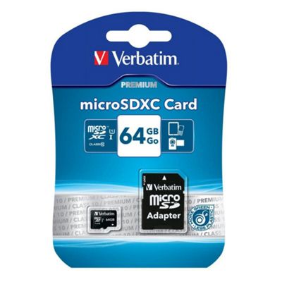 image 1 of Verbatim 44084 Micro Sdxc Card 64Gb Inc Adapter
