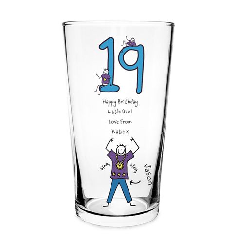 Image of Personalised Purple Ronnie Age Young Male Pilsner Glass