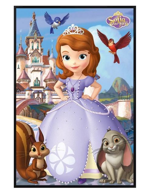 Image of Gloss Black Framed Disney Sofia The First Poster