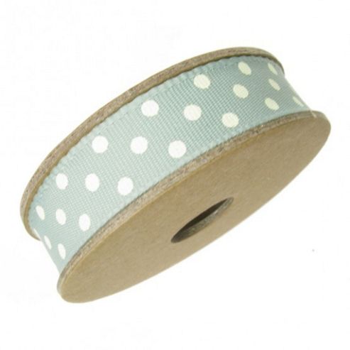 Image of Ribbon Reel - Dotty Pale Turquoise With Cream
