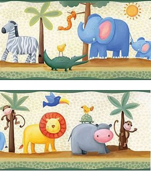 Image of Jungle Animal Adventure Wallpaper Border