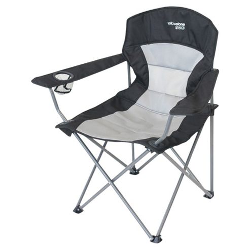 Image of Yellowstone Ashford Executive Folding Camping Chair, Black & Grey
