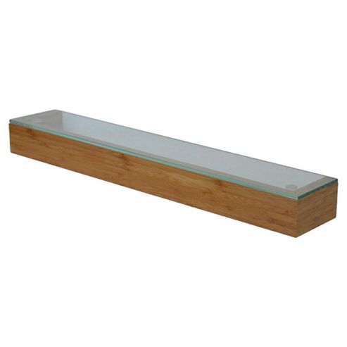 Image of Wireworks Simline Glass Shelf - Natural Oak