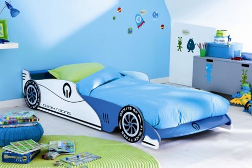 Image of Demeyere (furniture) Formula One Car Single Bed Frame In Blue