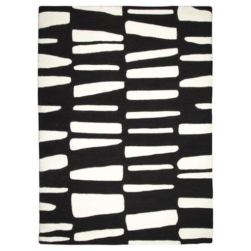 Image of Dashes Rug 120 X 170cm, Black
