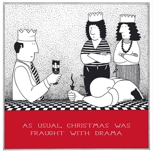 Image of Holy Mackerel Greeting Card - Christmas Card - Fraught With Drama At Xmas