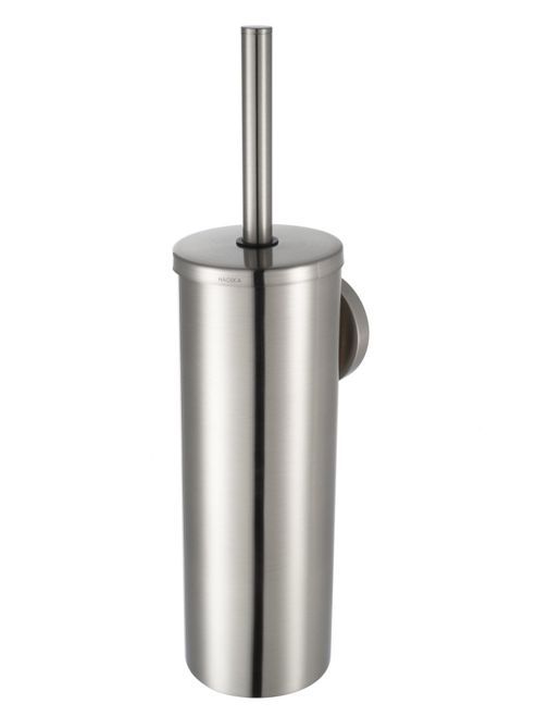 Image of Haceka Pro 2500 Metal Toilet Brush Holder In Brushed Silver