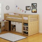 Home Essence Merlin Study Bunk Bed - Oak / White