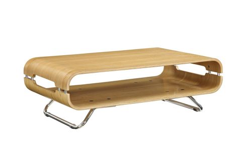 Image of Jual Furnishings Curve Coffee Table In Walnut - Oak