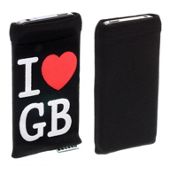 Trendz Fabric Sock for Universal Smartphone Devices - Black I Love GB