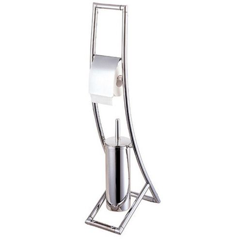 Image of Techstyle Chrome Toilet Roll Holder / Brush Combination