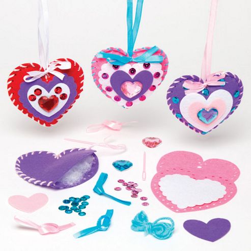 Image of Mother's Day Heart Decoration Sewing Craft Kits (pack Of 3)