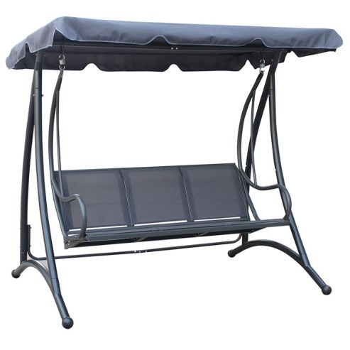 Image of Bentley Garden 3 Seater Grey Textilene Swing Chair