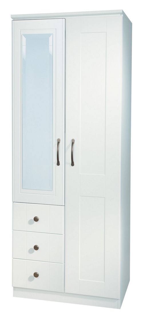 Image of Welcome Furniture Kingston 76.2 Cm Combi Wardrobe - White