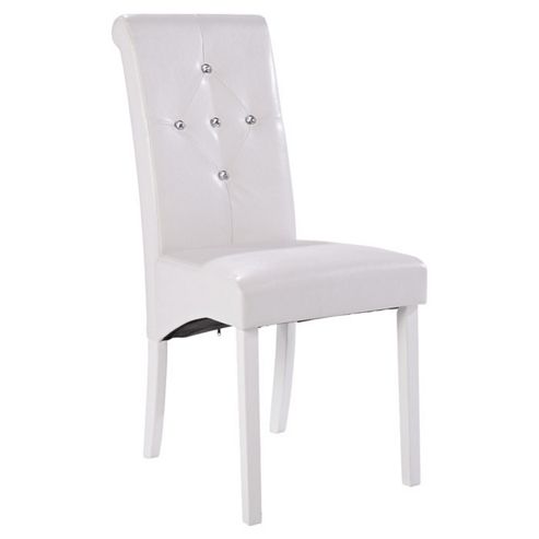 Image of Home Zone Monroe Diamante Dining Chair - White