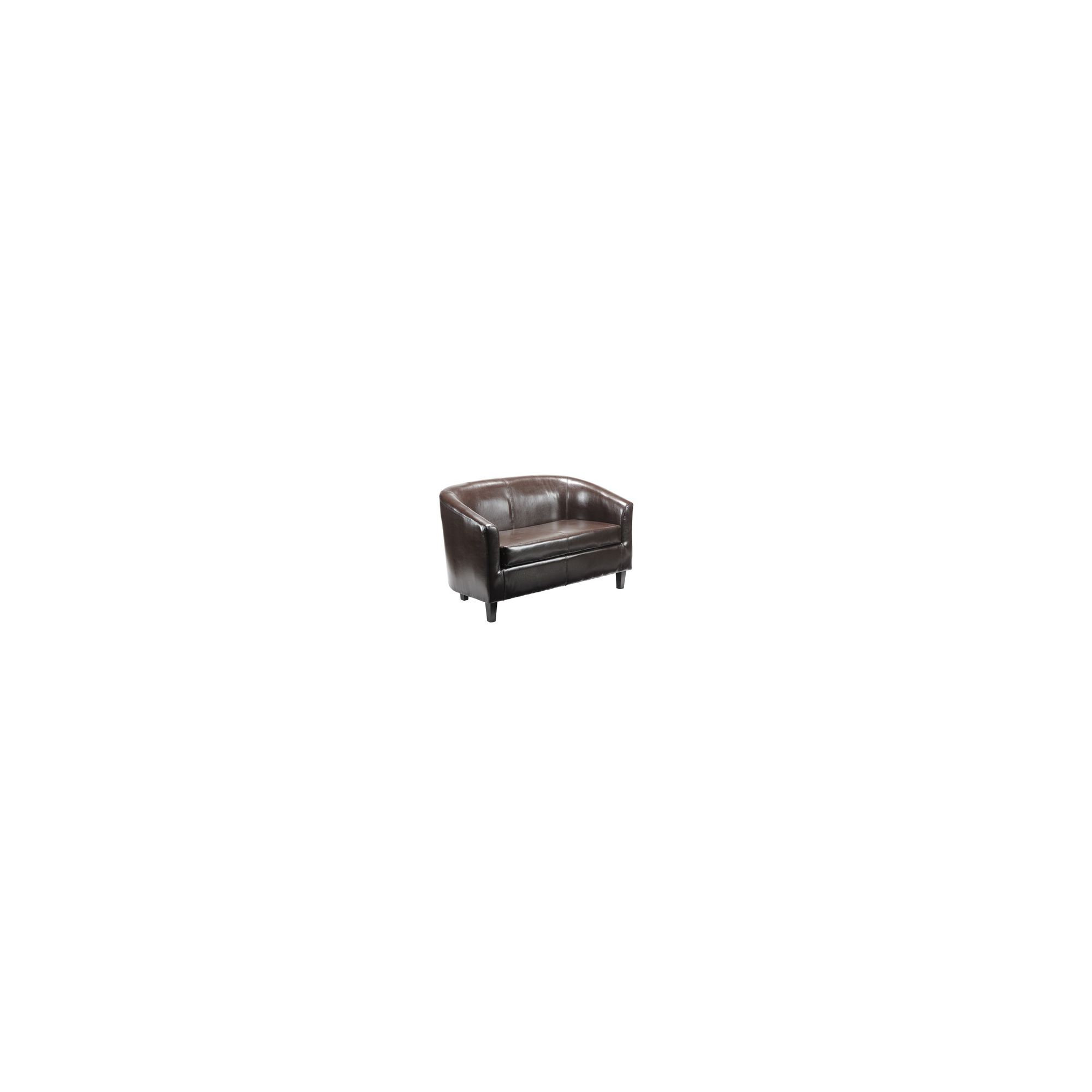 Tasha Creations Bonded Leather Two Seater Sofa in Brown at Tesco Direct