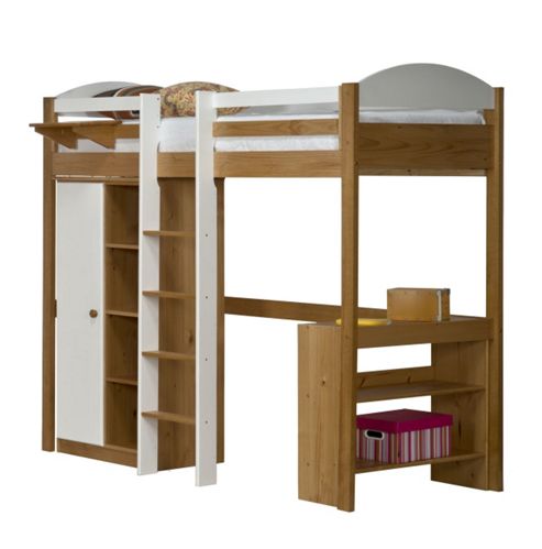 Image of Maximus High Sleeper Set 1 Central Ladder Antique With White Details