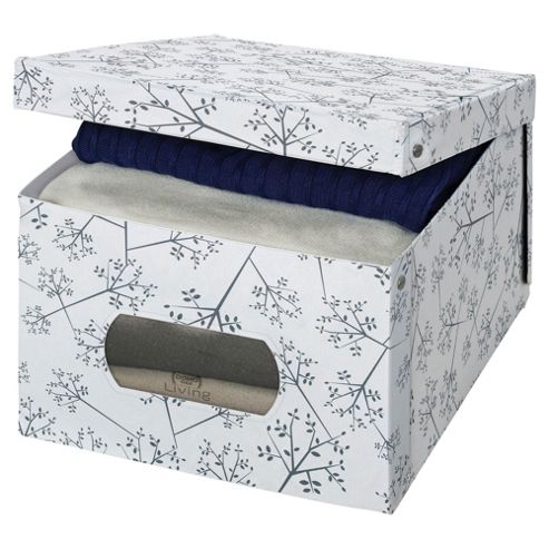 Image of Storeasy Large Garment Box, White Leaf
