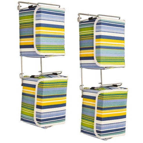 Image of Stripe - Contemporary Wall Mounted Canvas 40 Dvd Blu-ray Storage Boxes