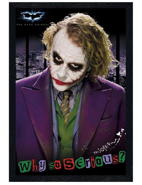 Image of Batman The Dark Knight Black Wooden Framed The Joker Poster