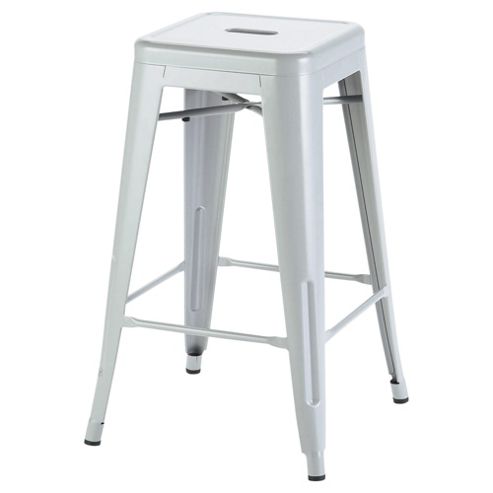 Image of Marseille Metal Stacking Stool High Silver
