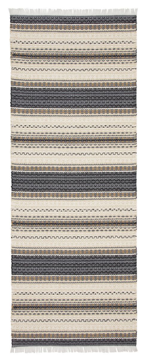 Image of Swedy Malva Black / White Rug - Runner 60 Cm X 200 Cm (2 Ft X 6 Ft 7 In)