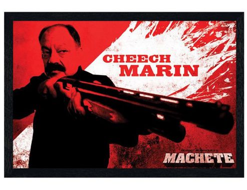 Image of Machete Black Wooden Framed Cheech Marin Poster