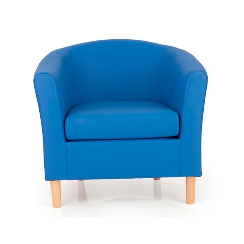 Image of Ultimum Lifestyle Salcombe Faux Leather Tub Chair - Blue