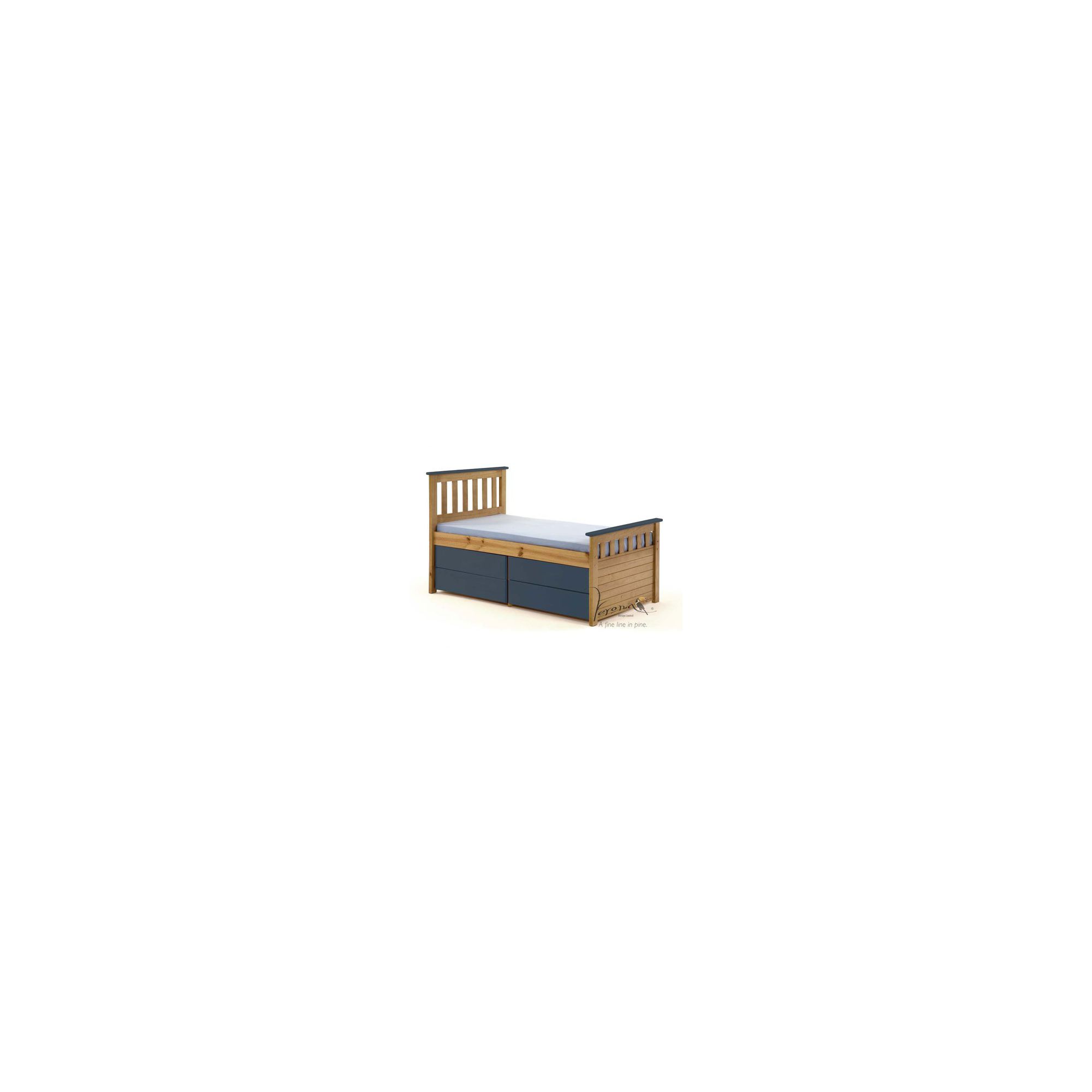 Verona Ferrara Kids Captains Bed with Underbed Storage - Antique Blue at Tesco Direct