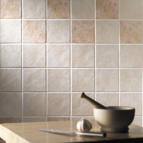 Image of Ashbourne Beige Ceramic Wall Tile 148x148mm Box Of 44 (0.96 M-- / Box)