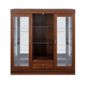 Caxton Lincoln 2 Glazed Door / 1 Drawer Display Cabinet in Cherry