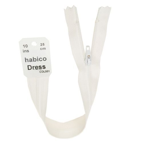 Image of Dress Zip - 25cm - White