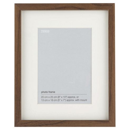 Image of Tesco Basic Photo Frame Walnut Effect 8 X 10"/5 X 7" With Mount