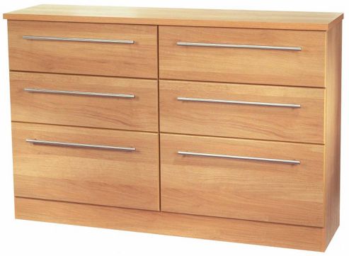 Image of Welcome Furniture Sherwood 6 Drawer Midi Chest - English Oak