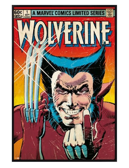 Image of Gloss Black Framed Marvel Comics Wolverine Miniseries #1 Poster