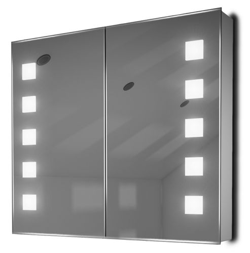 Image of Ambient Bathroom Mirror Cabinet With Sensor & Internal Shaver Socket K132w