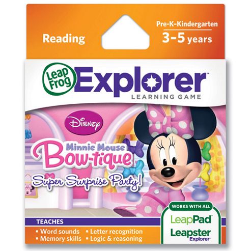 Image of Leapfrog Explorer Learning Game: Disney Minnie Mouse's Bow-tique Super Surprise Party