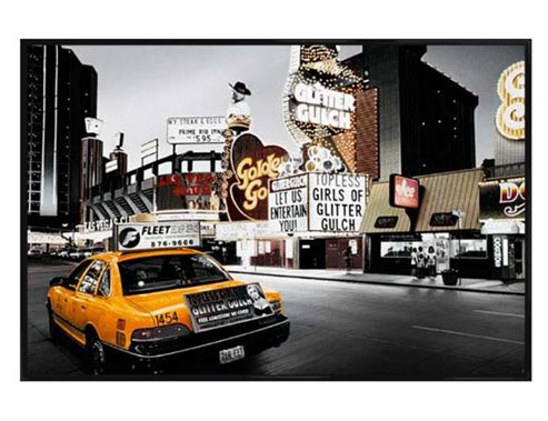 Image of Las Vegas Gloss Black Framed Glitter Gulch Poster