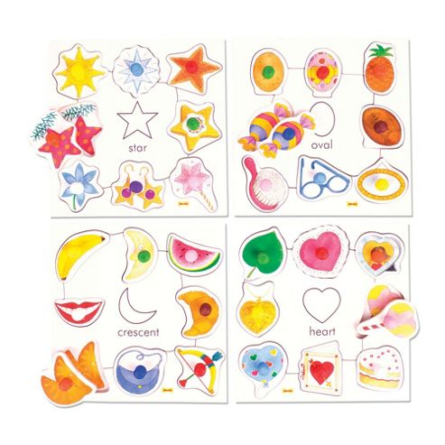 Image of Bigjigs Toys Bj089 Shapes Set 2 Pegged Puzzles (set Of 4)