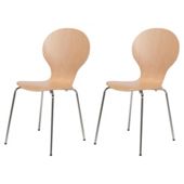 Bistro Chairs Pair Beech Veneer