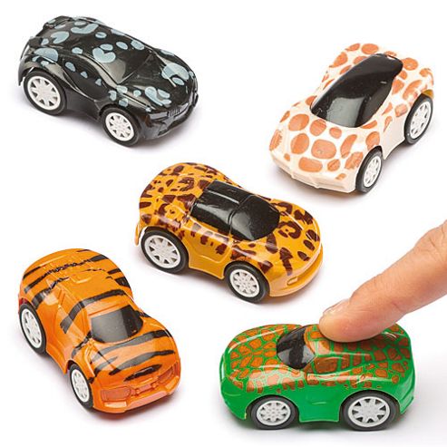 Image of Animal Print Pull Back Cars (pack Of 6)