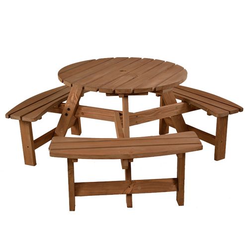 Image of Brentwood 6 Seat Round Picnic Table