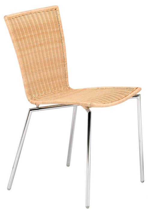 Image of Hnd Metropolitan Alice Kitchen / Casual Dining Chair - Chrome - Seagrass Woven