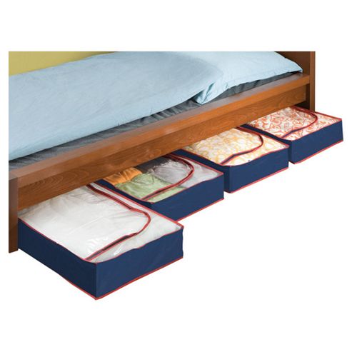 Image of Wenko Underbed Organiser Blue-red (set Of 4)