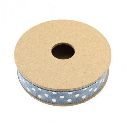 Image of Ribbon Reel - Dotty Dark Blue With Cream
