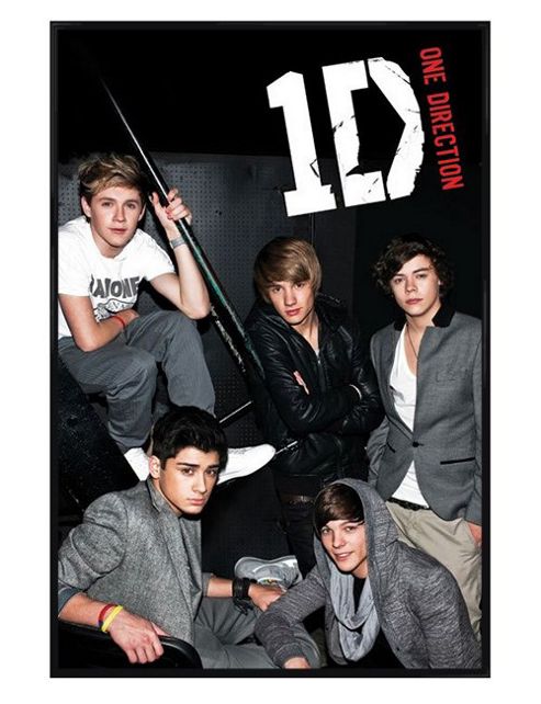 Image of One Direction Gloss Black Framed Lounging On The Stairs 1d Poster