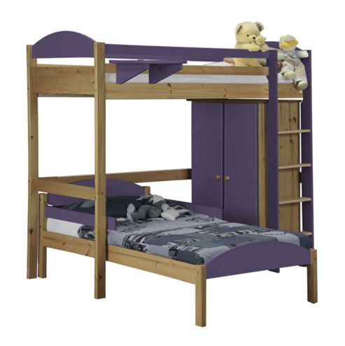 Image of Maximus L Shape High Sleeper Set 1 Antique With Lilac Details