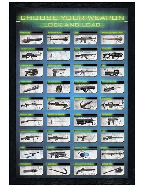 Image of Gaming Lock And Load Black Wooden Framed Choose Your Weapon Poster