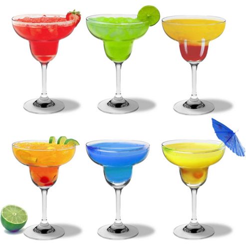 Image of Margarita Cocktail Drinking Glasses - Box Of 6 - Colour Retail Gift Box - 270ml