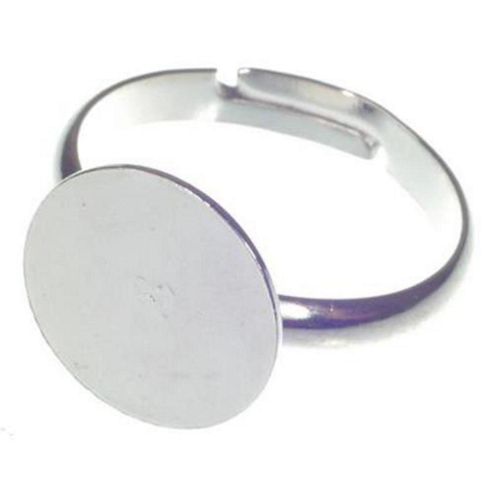Image of Ring Base 12mm - Silver Colour Pack Of 10